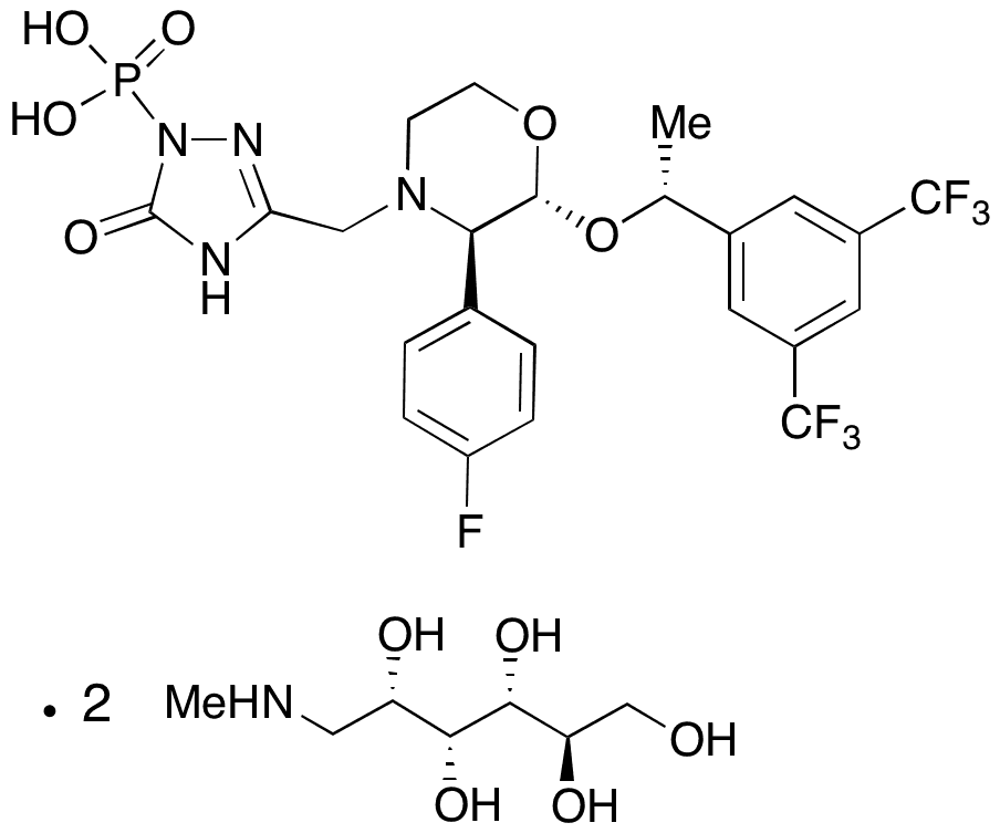 (1R,2R,3R)-Fosaprepitant Dimeglumine - Chemical structure and product image