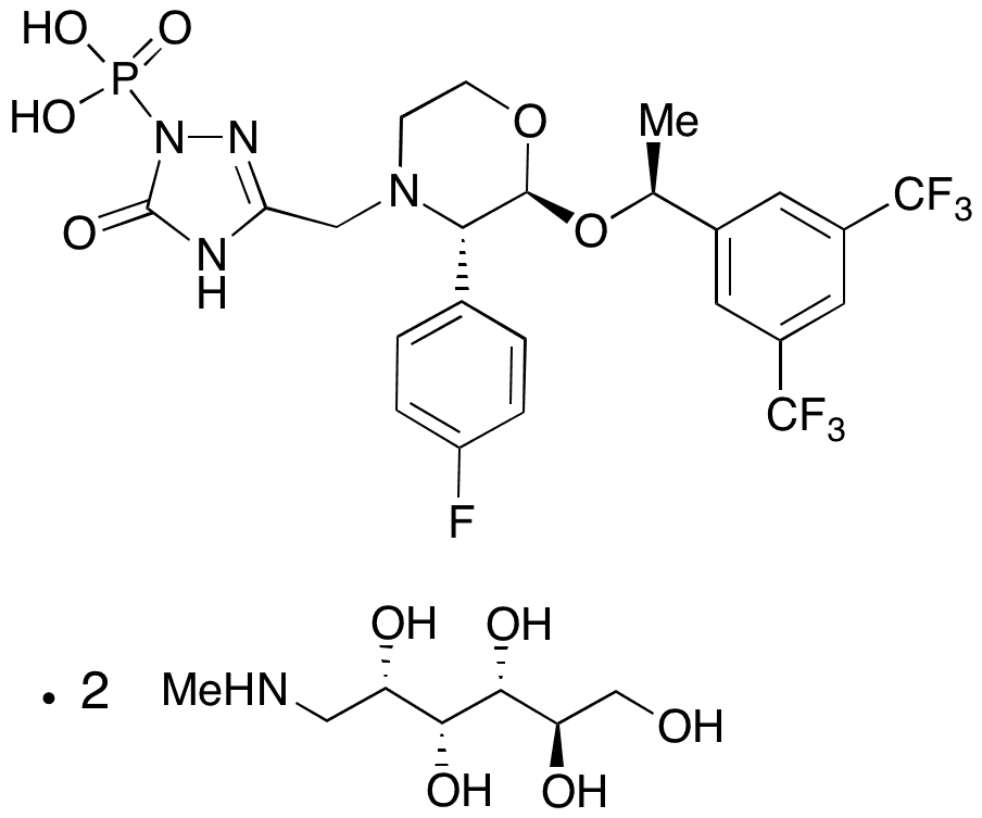 (1S,2S,3S)-Fosaprepitant Dimeglumine - Chemical structure and product image