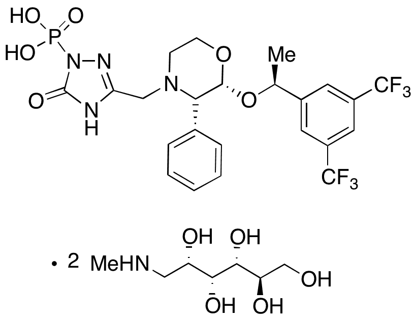 (1S,2R,3S)-Defluoro Fosaprepitant Dimeglumine - Chemical structure and product image