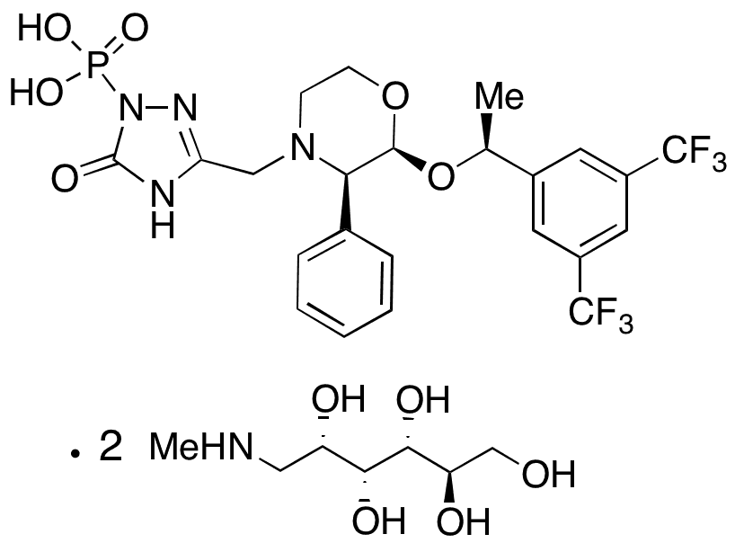 (1S,2S,3R)-Defluoro Fosaprepitant Dimeglumine - Chemical structure and product image