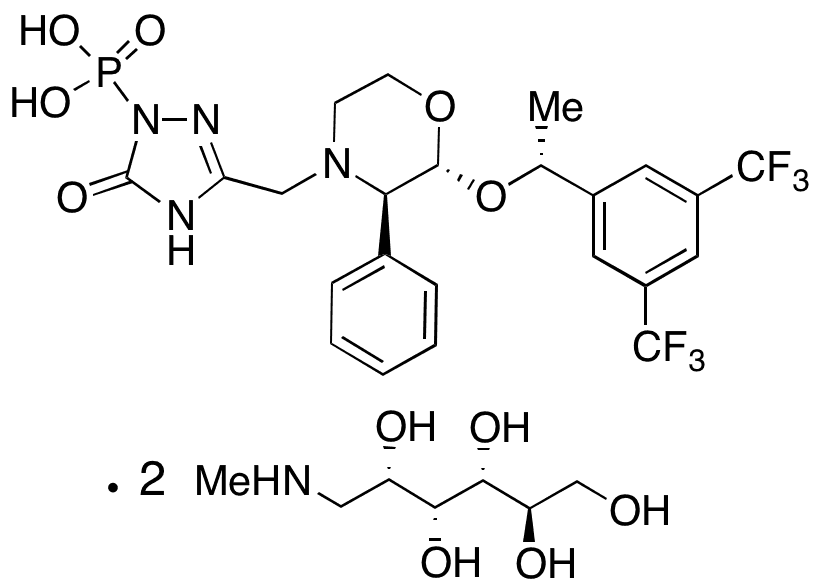 (1R,2R,3R)-Defluoro Fosaprepitant Dimeglumine - Chemical structure and product image