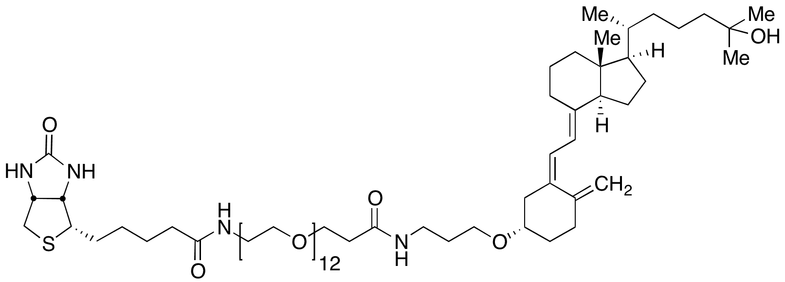 3-(25-Hydroxy Vitamin D3)propylamino-PEG12-Biotin - Chemical structure and product image