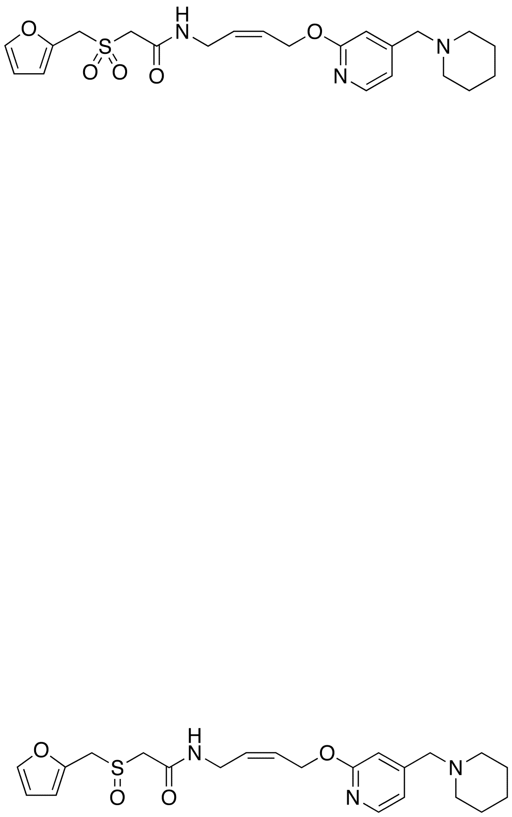 	Lafutidine Sulfone - Chemical structure and product image