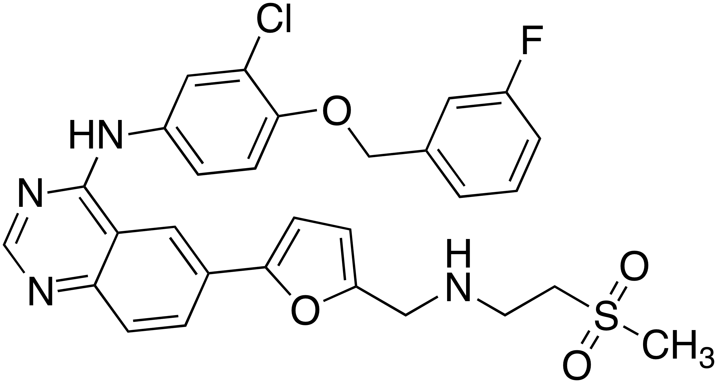 	Lapatinib - Chemical structure and product image