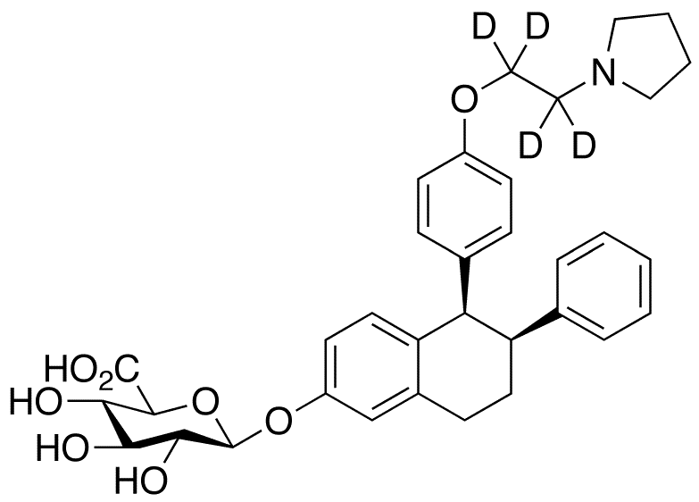 	Lasofoxifene-d4  beta-D-Glucuronide - Chemical structure and product image