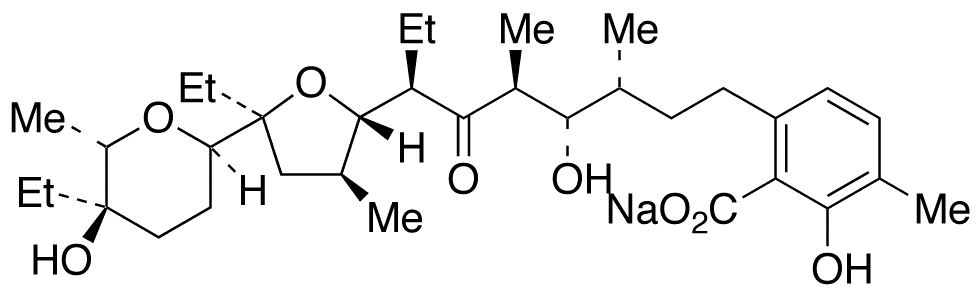 	Lasalocid A Sodium Salt (Solution in acetonitrile 0.1mg/ml) - Chemical structure and product image