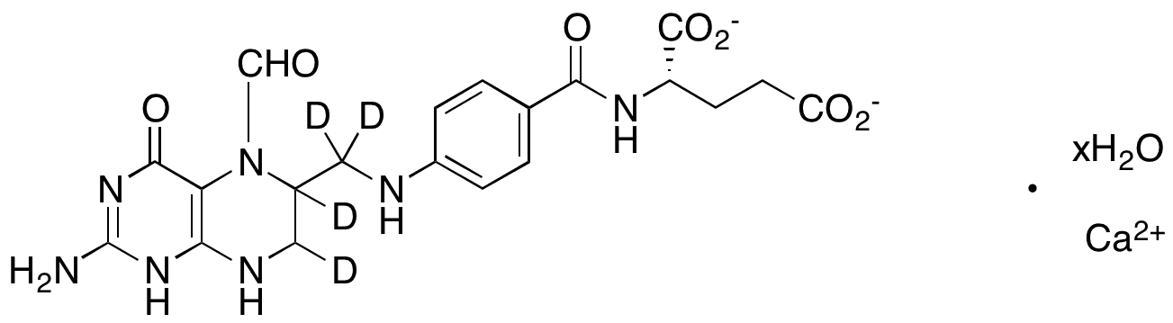 	Leucovorin-d4 Calcium Salt Hydrate, > 90% - Chemical structure and product image
