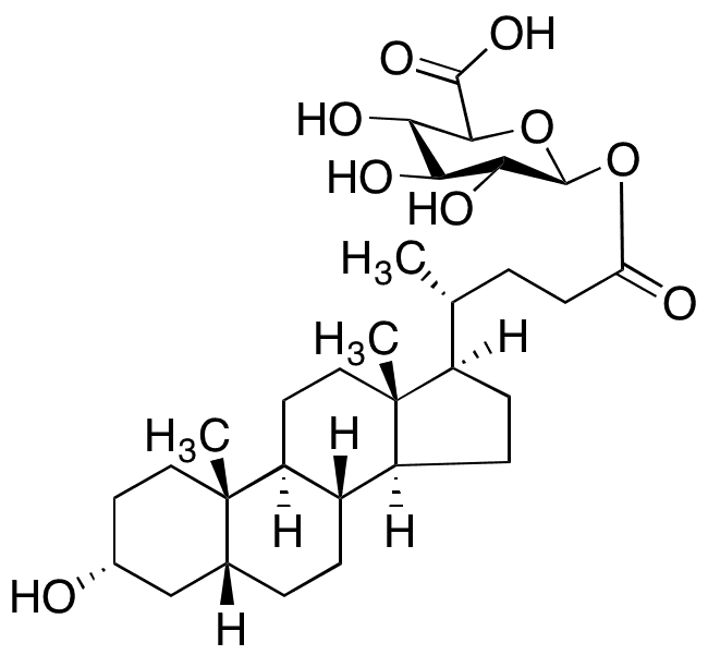 	Lithocholic Acid 24-Ac-O-beta-D-Glucuronide - Chemical structure and product image