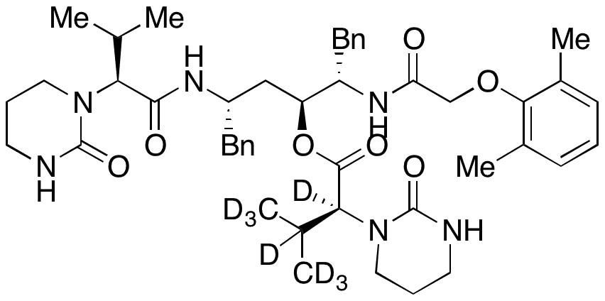 	Lopinavir 4-O-Tetrahydropyrimidin-2-(1H)-onyl-L-valinate-d8 - Chemical structure and product image