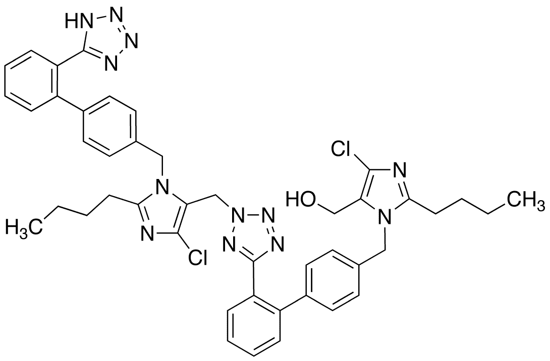 	N2-Losartanyl-losartan (Losartan Impurity) - Chemical structure and product image