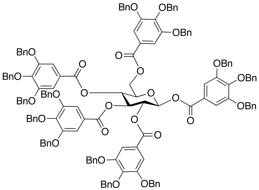 1,2,3,4,6-Penta-O-(3,4,5-tri-O-benzylgalloyl)-BETA-D-glucopyranose - Chemical structure and product image