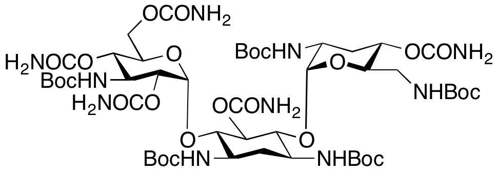 Penta-N-Boc Tobramycin Penta-O-carbamoyl - Chemical structure and product image