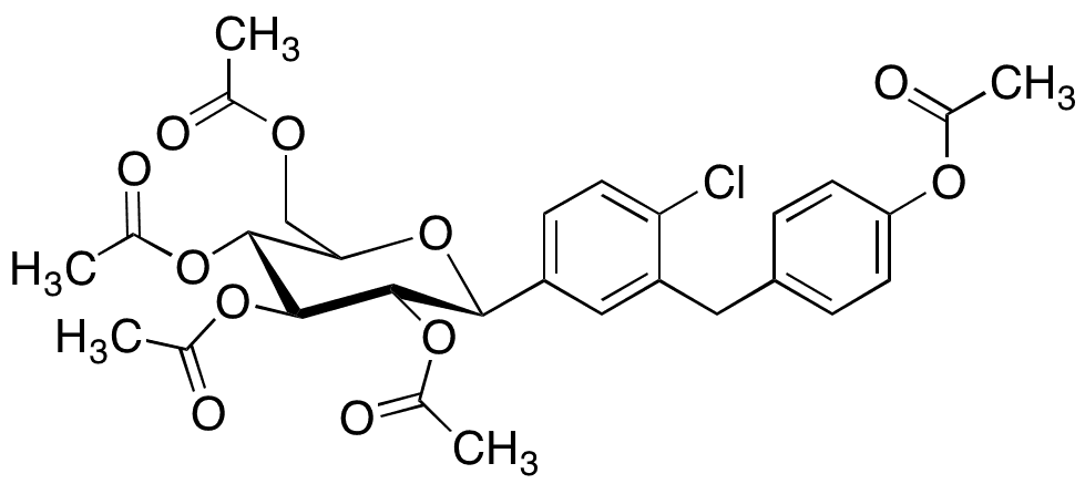 O-Pentaacetyl O-Desethyl Dapagliflozin - Chemical structure and product image