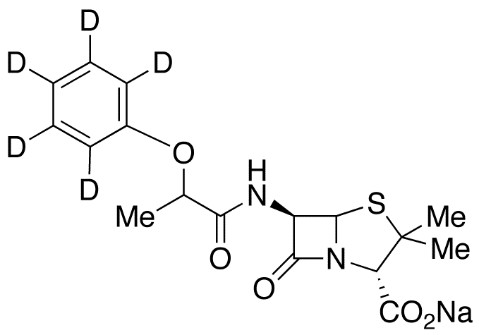 Phenethicillin-d5 Sodium Salt - Chemical structure and product image