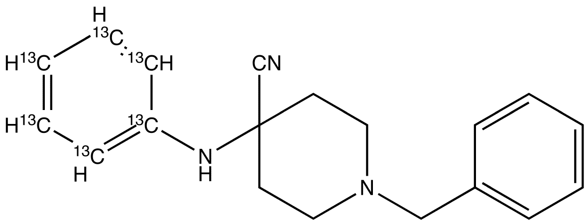 4-(Phenylamino]-1-benzyl-4-piperidinecarbonitrile-13C6 - Chemical structure and product image