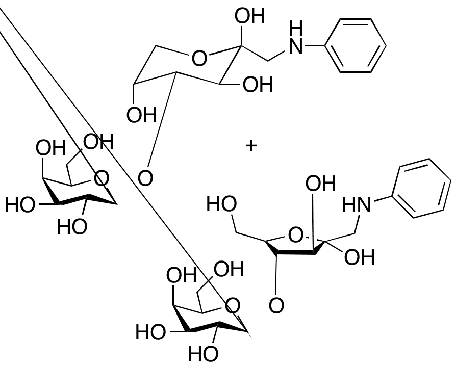 Phenylaminomethyl D-Lactose + 1-â€‹Deoxy-â€‹4-â€‹O-â€‹beta-â€‹D-â€‹galactopyranosyl-â€‹1-â€‹[(4-phenyl)â€‹amino]â€‹-beta-â€‹D-â€‹fructofuranose (2:1) - Chemical structure and product image