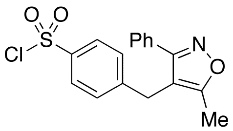 3-Phenyl-4-(4-chlorosulfonylbenzyl)-5-methylisoxazole - Chemical structure and product image