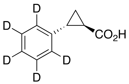 rac trans-2-Phenylcyclopropanecarboxylic-d5 Acid - Chemical structure and product image