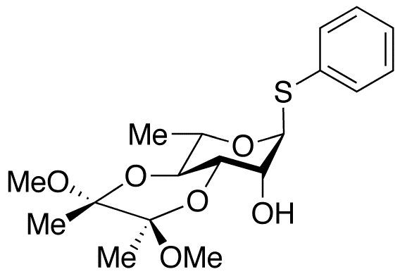 Phenyl 3,4-O-(2,3-Dimethoxybutan-2,3-diyl)-1-thio-alpha-L-rhamnopyranoside - Chemical structure and product image