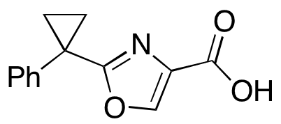 2-(1-Phenylcyclopropyl)-4-oxazolecarboxylic Acid - Chemical structure and product image