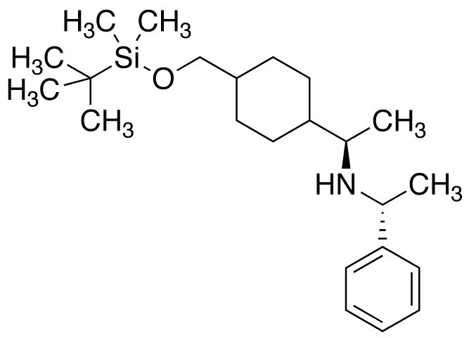 (1R)-N-((1R)-1-Phenylethyl)-1-[4-(tert-butyldimethylsilyloxymethyl)cyclohexyl]ethan-1-amine - Chemical structure and product image
