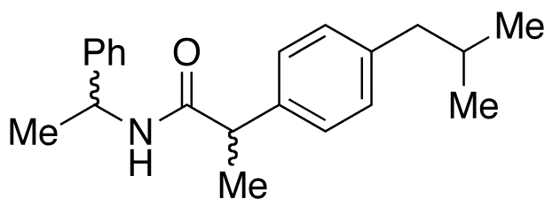 N-(1-Phenylethyl) Ibuprofen Amide (Mixture of 4 Diastereomers) - Chemical structure and product image