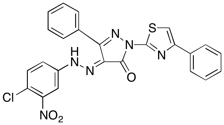 3-Phenyl-1-(4-phenyl-2-thiazolyl)-4-[(4-chloro-3-nitrophenyl)hydrazone]-1H-pyrazole-4,5-dione - Chemical structure and product image