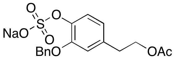 3-(Phenylmethoxy)-4-(sulfooxy)benzeneethanol 1-Acetate Sodium Salt - Chemical structure and product image