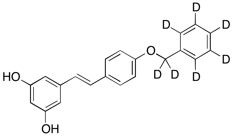 5-[(1E)-2-[4-(Phenylmethoxy)phenyl]ethenyl]-1,3-benzenediol-d7 - Chemical structure and product image