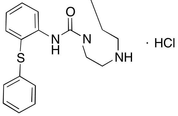 N-[2-(Phenylthio)phenyl]-1-piperazinecarboxamide Hydrochloride - Chemical structure and product image