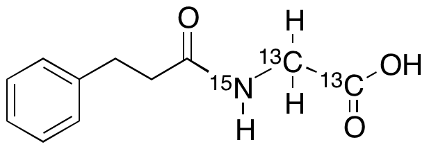 N-(3-Phenylpropionyl)glycine-3C2,15N - Chemical structure and product image
