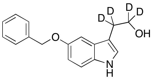 5-â€‹(Phenylmethoxy)â€‹-1H-â€‹indole-â€‹3-â€‹ethan-â€‹alpha,â€‹alpha,â€‹beta,beta-â€‹d4-â€‹ol - Chemical structure and product image