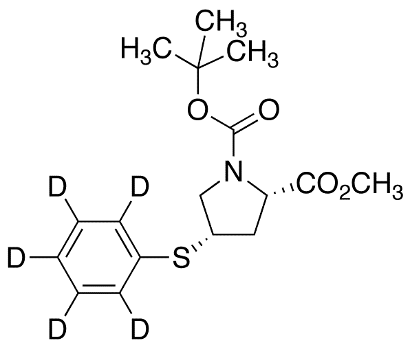 (2S,4S)-4-(Phenylthio)-1,2-pyrrolidinedicarboxylic-d5 Acid 1-tert-Butyl-2-Methyl Diester - Chemical structure and product image