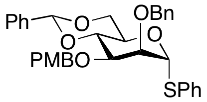 (R)-Phenyl 3-O-[(4-methoxyphenyl)methyl]-2-O-(phenylmethyl)-4,6-O-(phenylmethylene)-1-thio-alpha-D-mannopyranoside - Chemical structure and product image