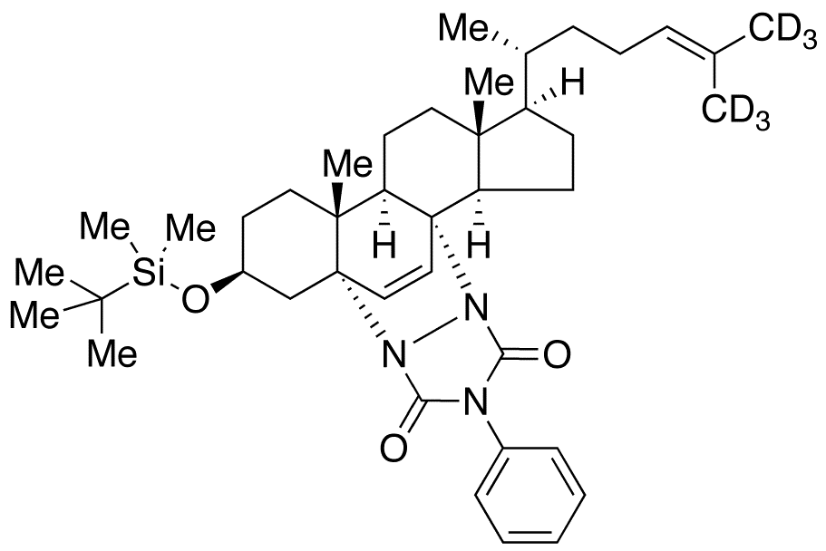 (3beta,5alpha,8alpha)-5,8-[N,N-(4-Phenylurazole)]-3-O-tert-butyldimethylsilyl-6-dehydro-desmostanol-d6 - Chemical structure and product image