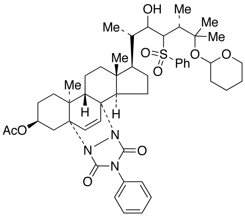 (3beta,5alpha)-5,8-[N,N-(4-Phenylurazole)]-3-O-acetyl-25-phenylsulfonyl-cholest-6-ene-3,22,25-triol 25-Tetrahydropyranyl Ether - Chemical structure and product image