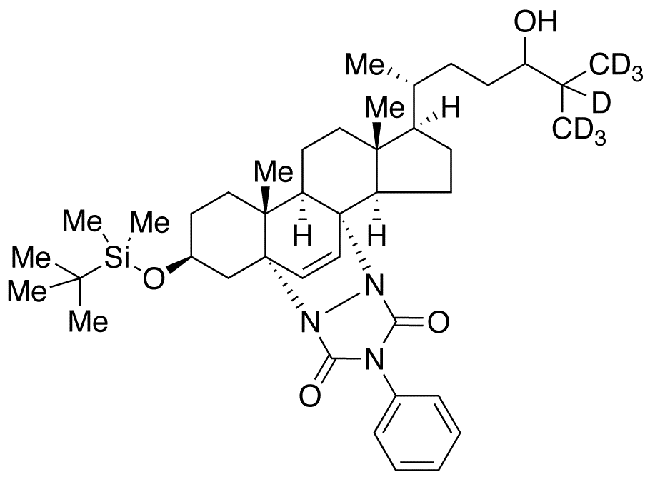 5alpha,8alpha-[N,N-(4-Phenylurazole)]-3-O-tert-butyldimethylsilyl-cholest-7-ene-3beta,24-diol-d7 - Chemical structure and product image