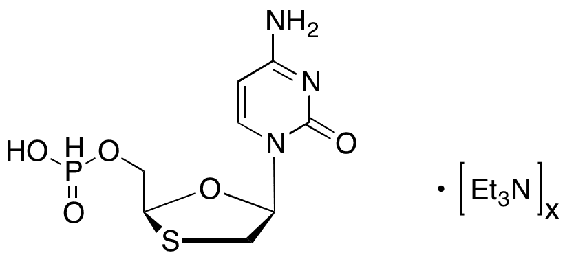 Phosphonic Acid Mono[[(2S,5R)-5-(4-amino-2-oxo-1(2H)-pyrimidinyl)-1,3-oxathiolan-2-yl]methyl] Ester Triethylamine Salt - Chemical structure and product image