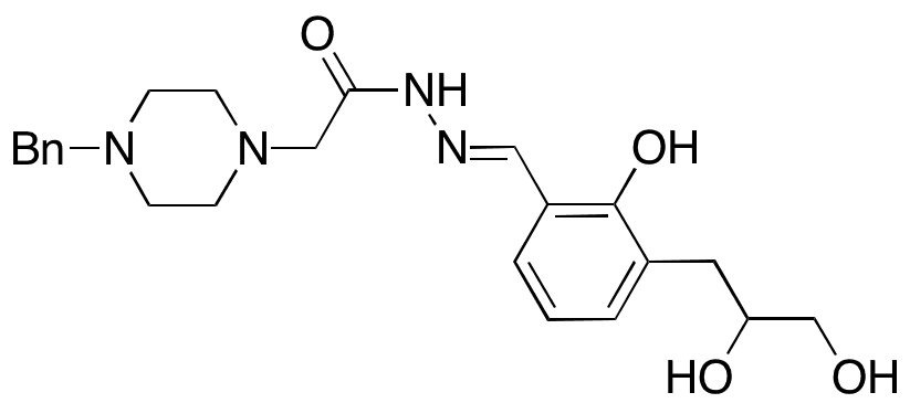 4-(Phenylmethyl)-1-piperazineacetic Acid 2-[[3-(2,3-Dihydroxypropyl)-2-hydroxyphenyl]methylene]hydrazide - Chemical structure and product image