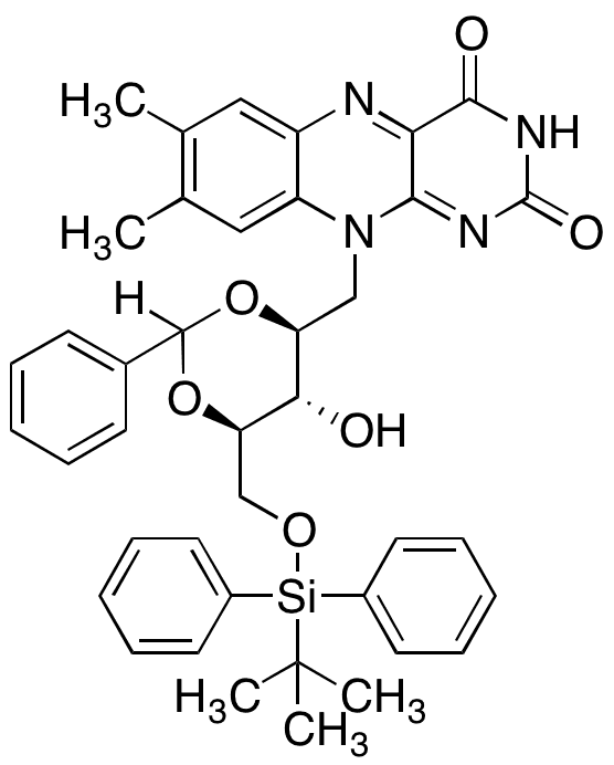 2,4-O-Phenylmethylene-O-(tert-butyldiphenylsilyl)-riboflavin - Chemical structure and product image