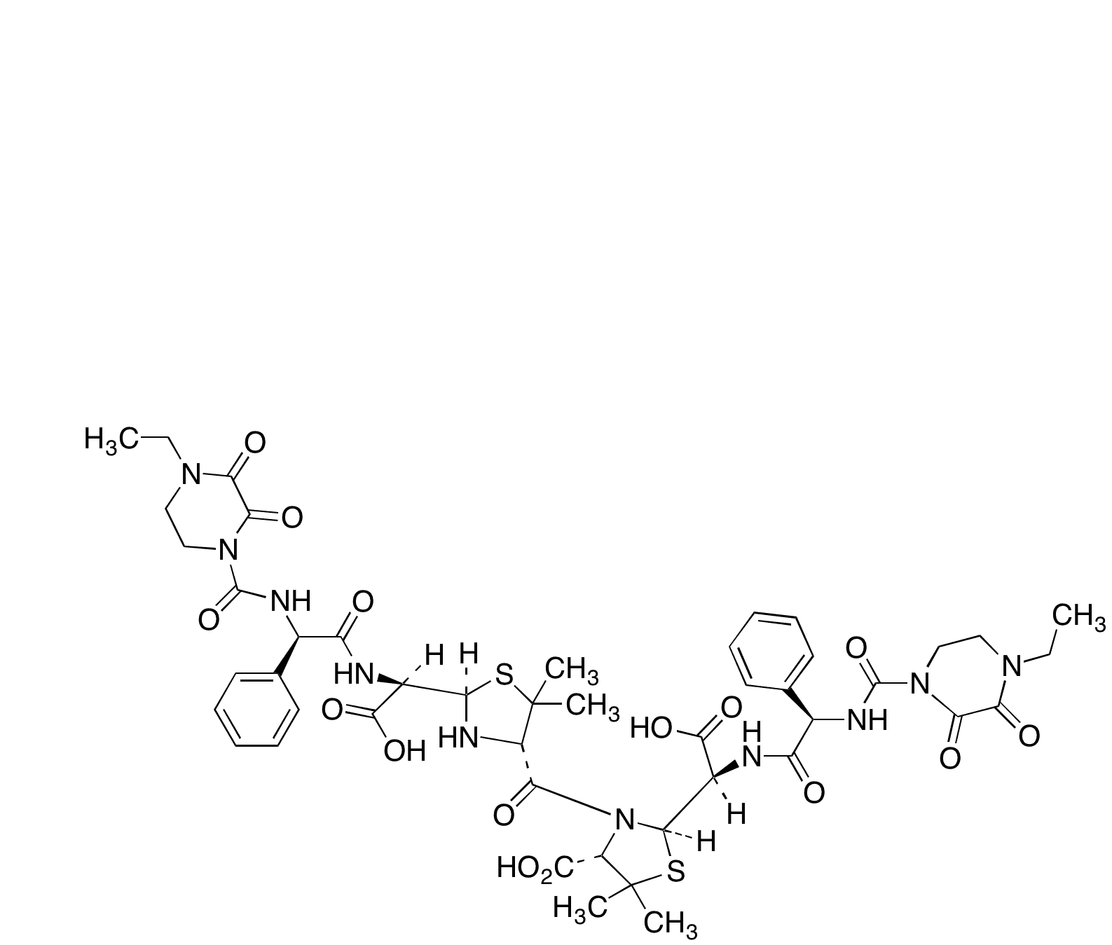 Piperacillin Thiazolamide Dimer - Chemical structure and product image
