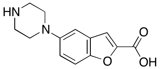 5-(1-Piperazinyl)benzofuran-2-carboxylic Acid - Chemical structure and product image