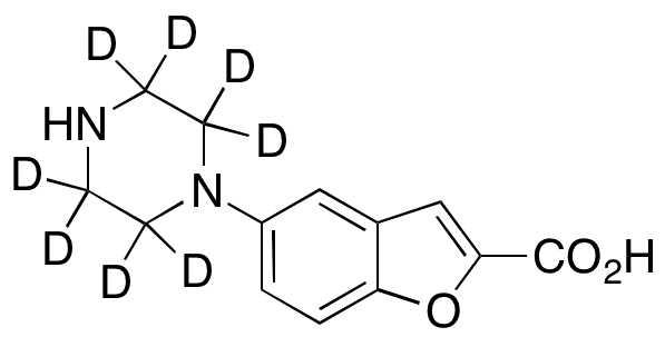 5-(1-Piperazinyl)benzofuran-2-carboxylic Acid-d8 - Chemical structure and product image