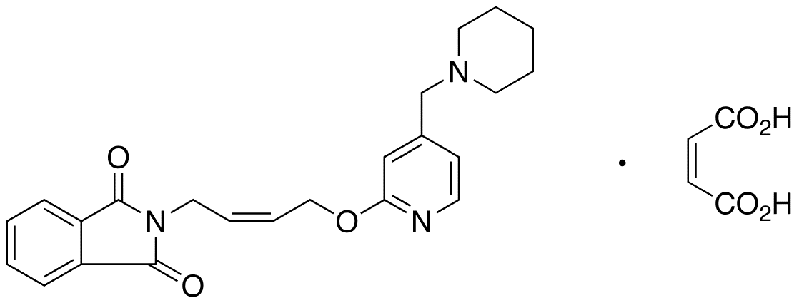 (Z)-2-[4-[[4-(1-Piperidinylmethyl)-2-pyridinyl]oxy]-2-butenyl]-1H-isoindole-1,3(2H)-dione Maleate - Chemical structure and product image