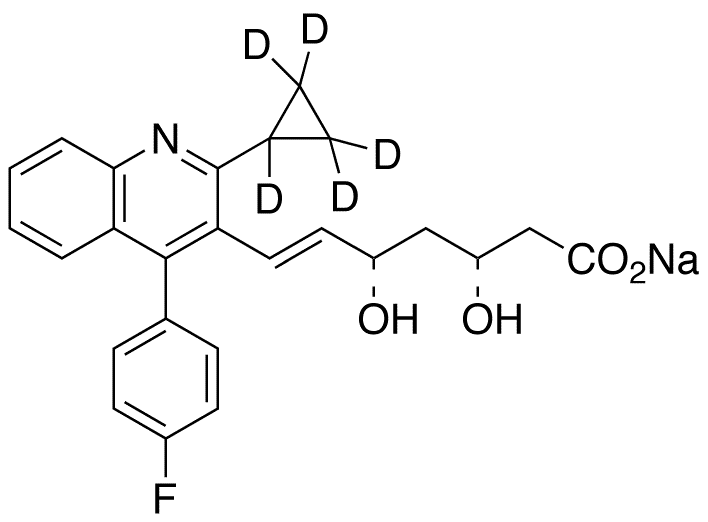 Pitavastatin-d5 Sodium Salt - Chemical structure and product image