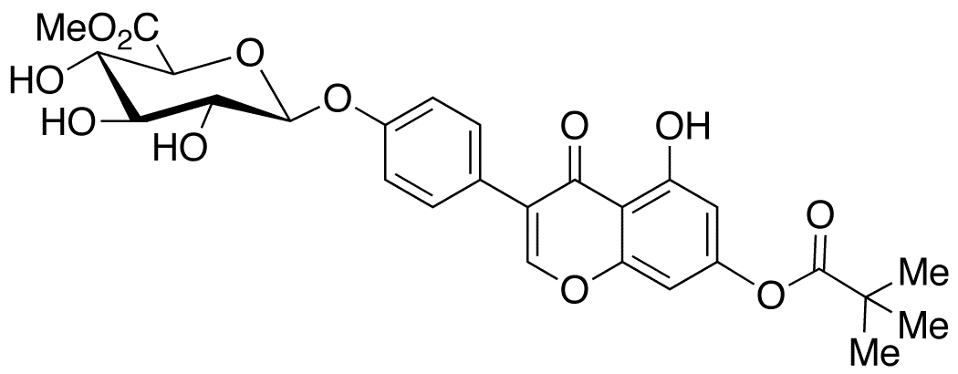 7-O-Pivaloyl-genistein 4-beta-D-Glucuronide Methyl Ester - Chemical structure and product image