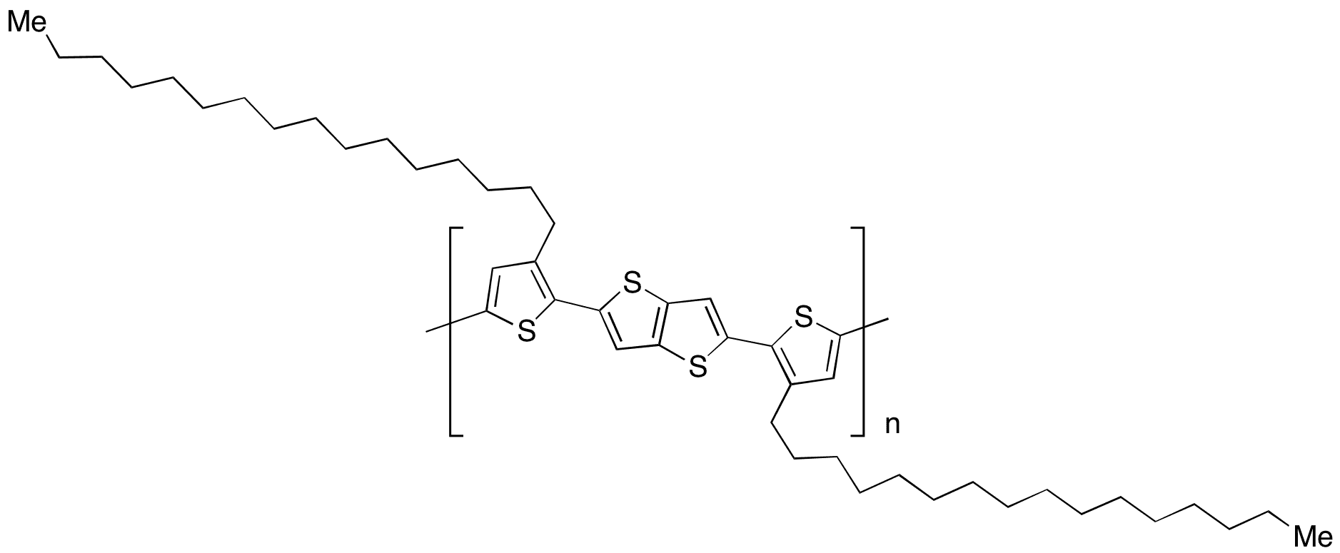 Poly(2,5-bis(3-hexadecylthiophen-2-yl)thieno[3,2-b]thiophene) - Chemical structure and product image