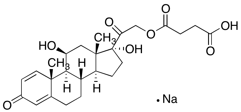 Prednisolone 21-Hemisuccinate Sodium Salt - Chemical structure and product image