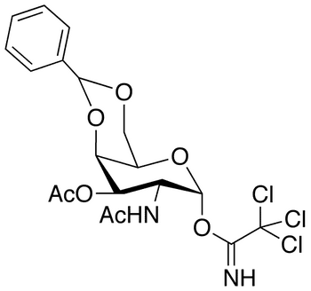 2-(Acetylamino)-2-deoxy-3-O-acetyl-4,6-O-benzylidene-α-D-galactopyranose Trichloroacetimidate - Chemical structure and product image
