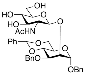 Benzyl-2-O-(2-Acetamido-2-deoxy-β-D-glucopyranosyl)-3-O-benzyl-4,6-O-benzylidene-α-D-mannose - Chemical structure and product image